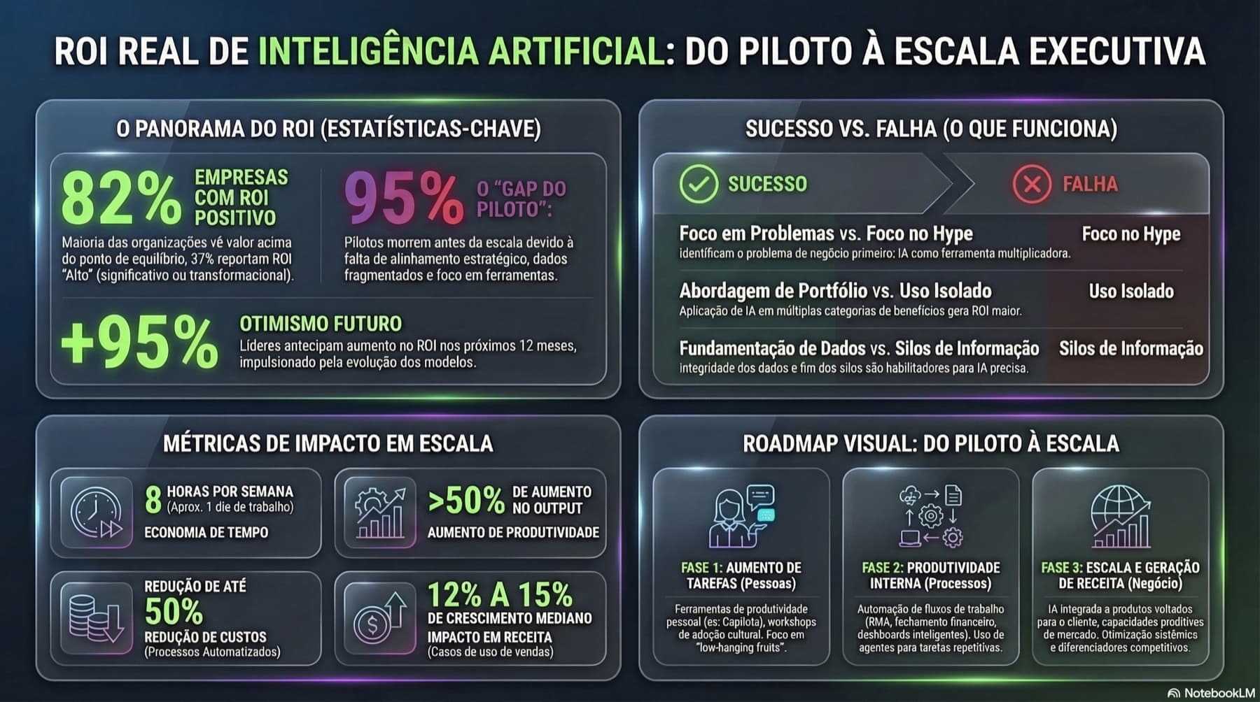 ROI Real de Inteligência Artificial: Do Piloto à Escala Executiva